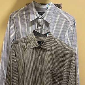 (2) Bugatchi Uomo Vintage Men’s Dress Shirts, Size: XL